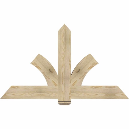 Ekena Millwork Redmond Rough Sawn Timber Gable Bracket, Douglas Fir, 60"W x 35"H x 4"D x 6"F, 14/12 Pitch GBW060X35X0406RED00RDF